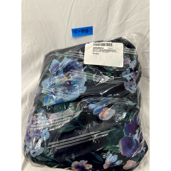 Nightway Women Maxi Party Fit + Flare Dress Round Neck Inset Hi Lo Hem Navy SZ 2 - Picture 4 of 4